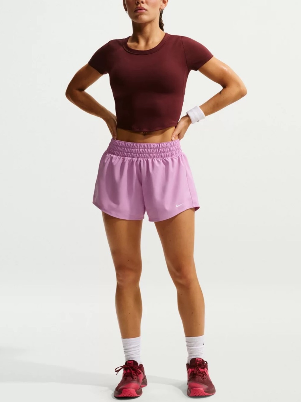 Nike Women's One Dri-FIT Mid-Rise 3"
Brief-Lined Shorts Magenta Medium